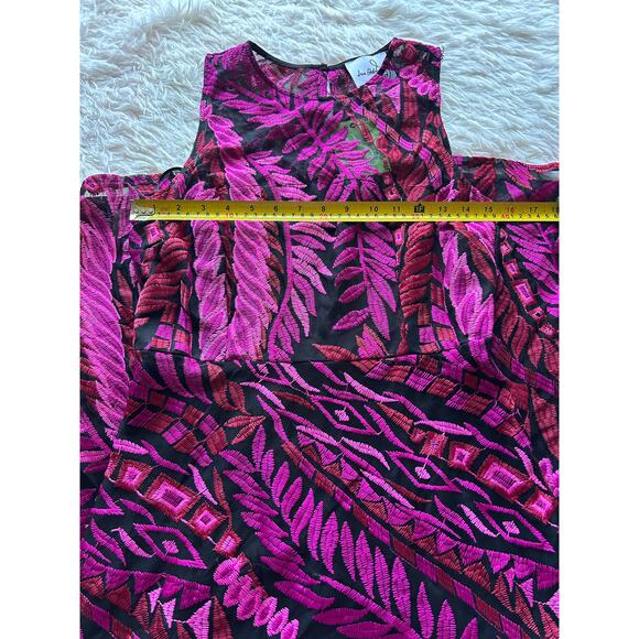 Sam Edelman Black Pink Embroidered Maxi Dress Size 6 NWT MSRP $169 - Picture 7 of 9